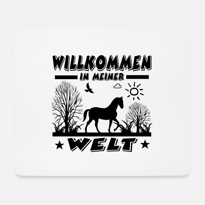 Pferd - Mousepad (Querformat) - Weiß