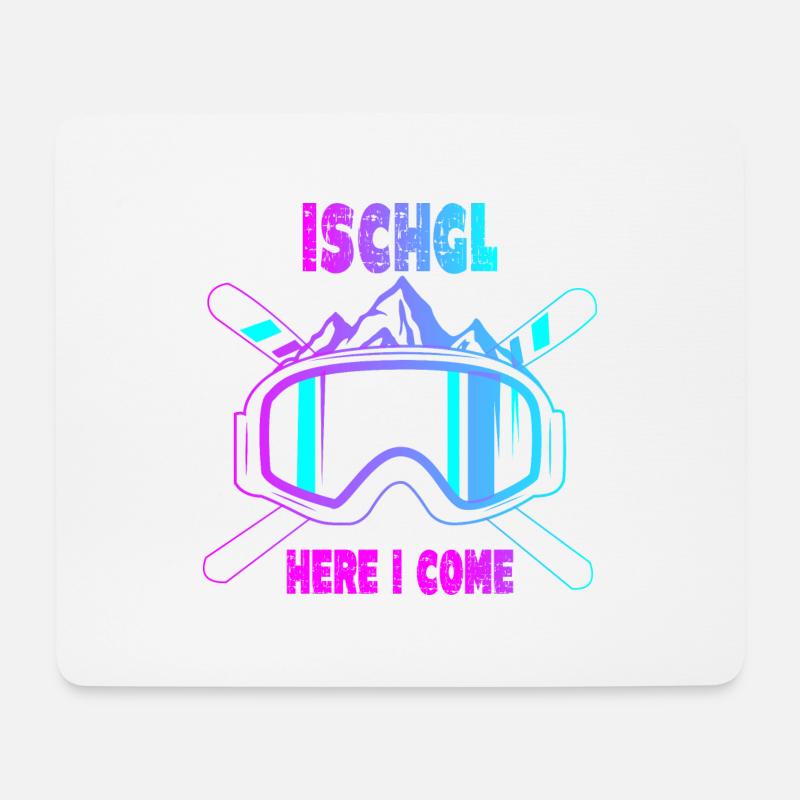 Ischgl Ski Sknowboard - Mousepad (Querformat) - Weiß