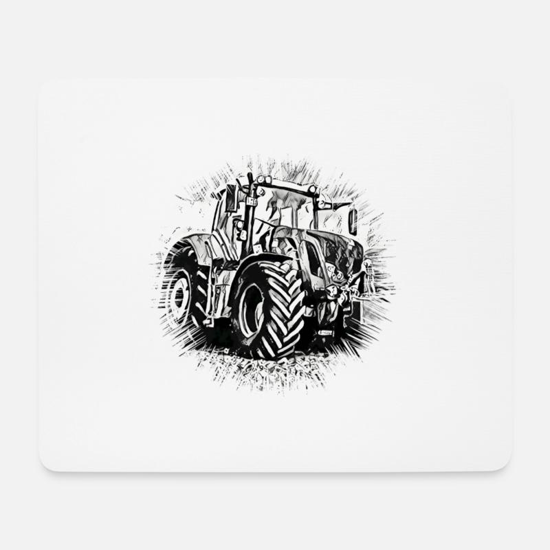 Traktor - Mousepad (Querformat) - Weiß