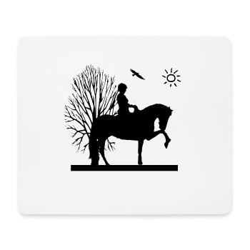 Cheval - Tapis de souris (format paysage) - blanc - Devant
