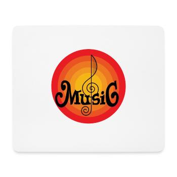 Note de musique rétro - Tapis de souris (format paysage) - blanc - Devant