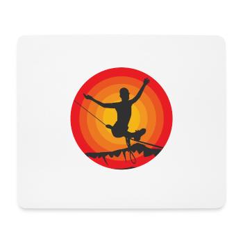 Slackline Rétro vintage - Tapis de souris (format paysage) - blanc - Devant