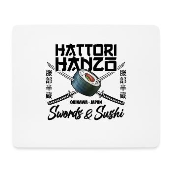 Hattori Hanzo Swords and Japan Sushi Gift - Mouse Pad (horizontal) - white - Front