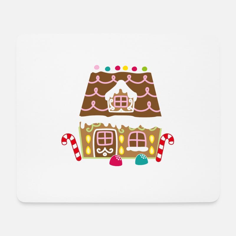 Lebkuchenhaus - gingerbread house - Hexenhäuschen - Mousepad (Querformat) - Weiß