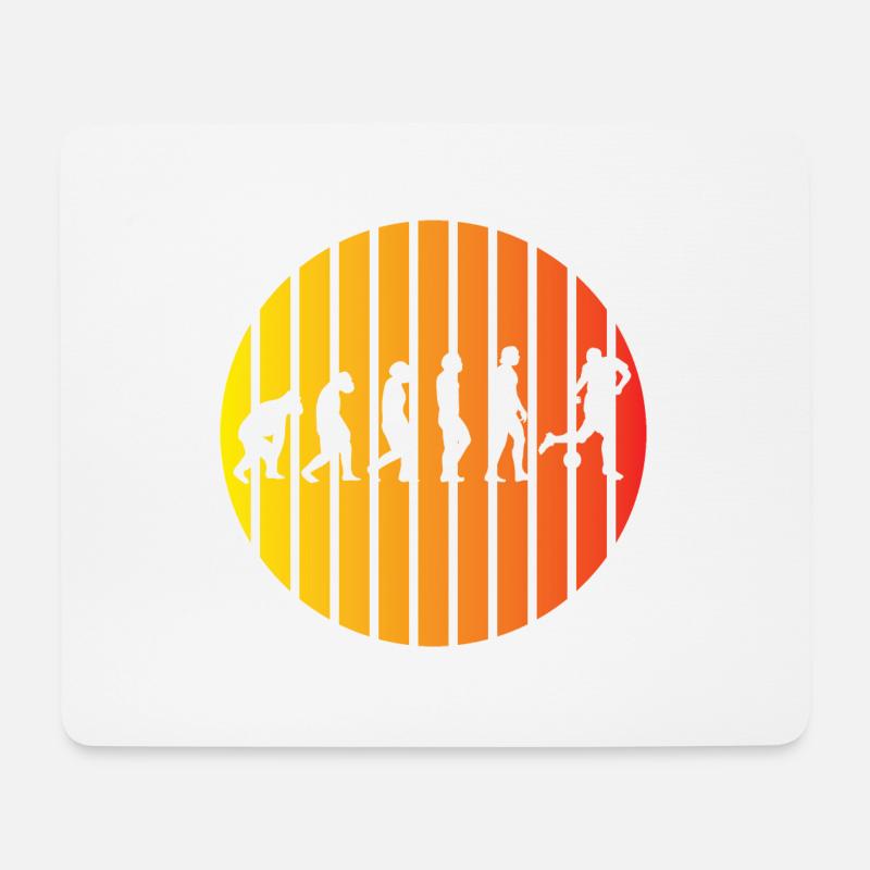 Fußball Fußballtrainerin Evolution Fußballspieler - Mousepad (Querformat) - Weiß