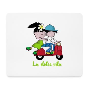 La dolce vita – Scooter Pair - Mouse Pad (horizontal) - white - Front