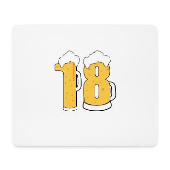 18 ans nombre anniversaire de bière décoration - Tapis de souris (format paysage) - blanc - Devant