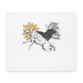 Mythologie nordique Hati Skalli - Tapis de souris (format paysage) - blanc - Devant