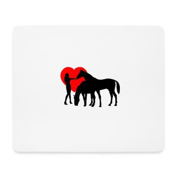 Cheval - Tapis de souris (format paysage) - blanc - Devant