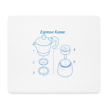 espresso pot - Espressokanne - Techn Illustration - Mousepad (Querformat) - Weiß - Vorne