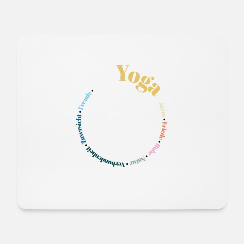 Yoga Kreis bunt - Mousepad (Querformat) - Weiß