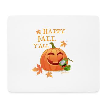 Happy Herbst Kürbis und fröhlicher Grashüpfer - Mousepad (Querformat) - Weiß - Vorne