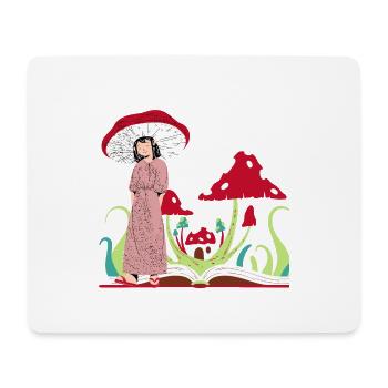 Pilzprinzessin, rote Champignons - Mousepad (Querformat) - Weiß - Vorne