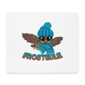 Frosteule Eule Frostbeule Herbst Winter - Mousepad (Querformat) - Weiß - Vorne