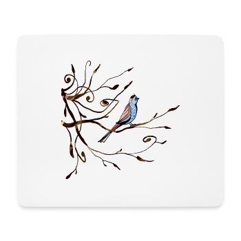 Oiseau - Tapis de souris (format paysage) - blanc - Devant