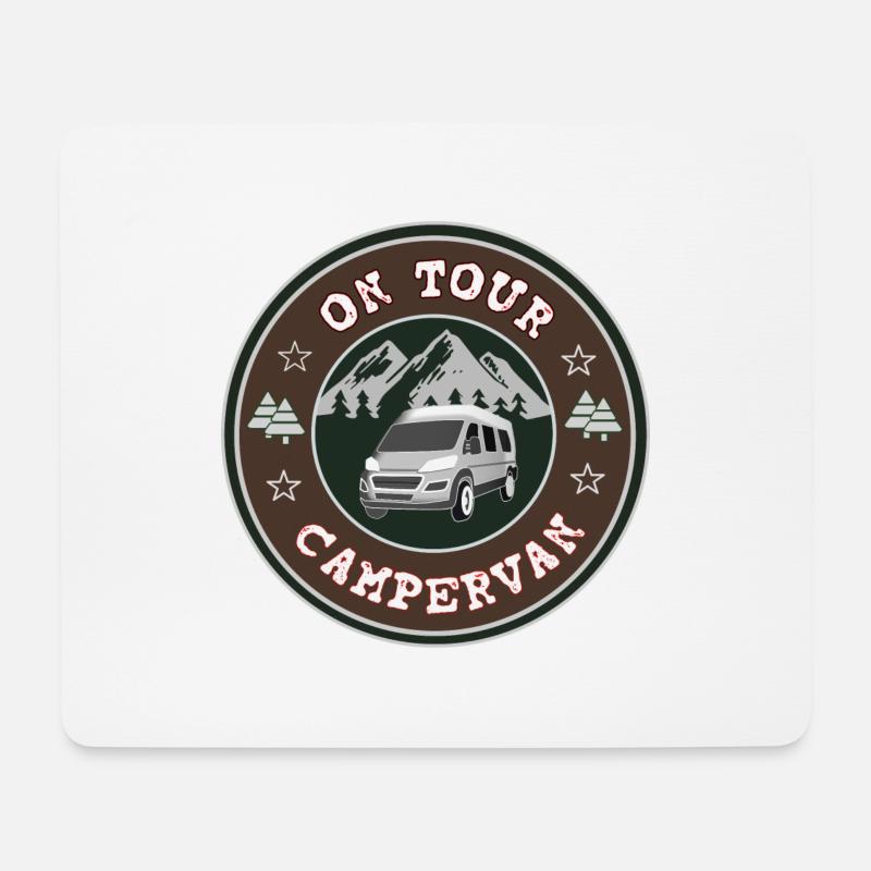 Campervan on Tour Van Campingbus Vanlifer - Mousepad (Querformat) - Weiß