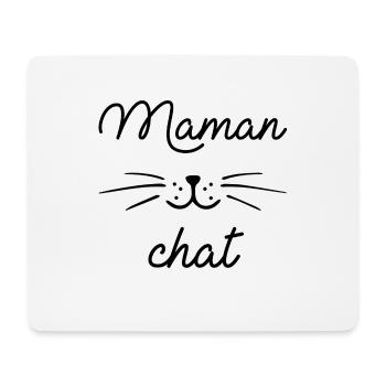 Maman chat - Tapis de souris (format paysage) - blanc - Devant