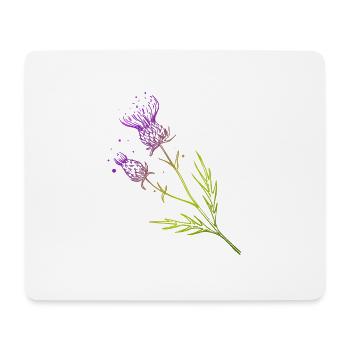 Schottland Distel Blume Tattoo Design Geschenkidee - Mousepad (Querformat) - Weiß - Vorne