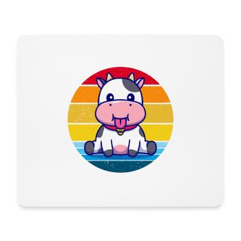 Vache humour vintage - Tapis de souris (format paysage) - blanc - Devant