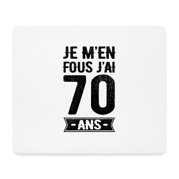 JE M'EN FOUS J'AI 70 ANS - Tapis de souris (format paysage) - blanc - Devant