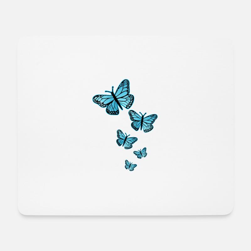 Schmetterling Blau Monarch Schmetterlinge Tattoo - Mousepad (Querformat) - Weiß