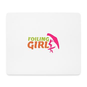 Surfer Foiling Girl Wingfoil Wingfoiler Geschenk - Mousepad (Querformat) - Weiß - Vorne