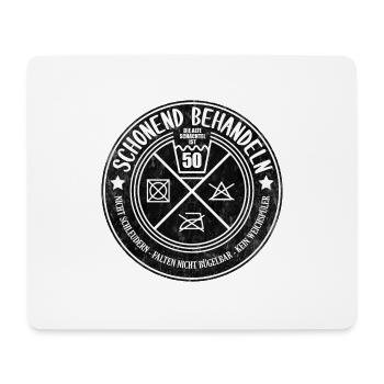 Schonend Behandeln Fünfzig Geschenk 50. Geburtstag - Mousepad (Querformat) - Weiß - Vorne