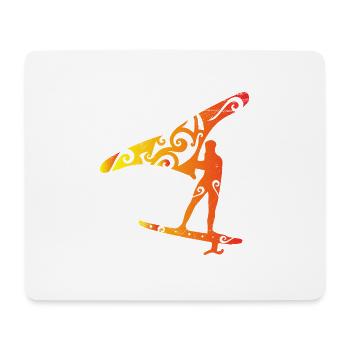 Surfer Wingfoiling Man Polynesia Tribal Tattoo - Mousepad (Querformat) - Weiß - Vorne