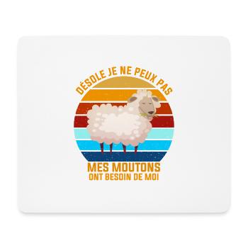 Désolé mes moutons ont besoin de moi cadeau drôles - Tapis de souris (format paysage) - blanc - Devant