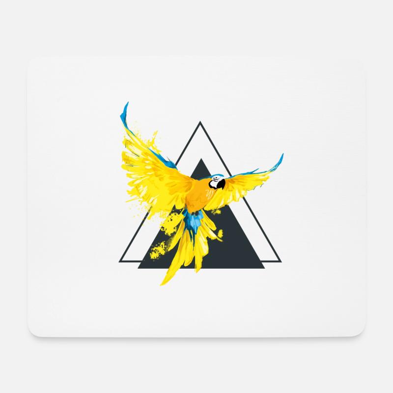 Gelber Papagei - Mousepad (Querformat) - Weiß