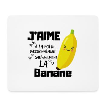 j'aime la banane idée cadeau original humour - Tapis de souris (format paysage) - blanc - Devant
