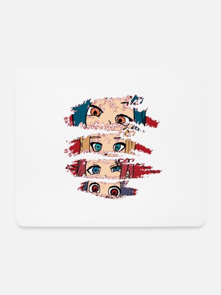 Anime Girl Augen - Japan Kunst Waifu Motiv - Mousepad (Querformat) - Weiß