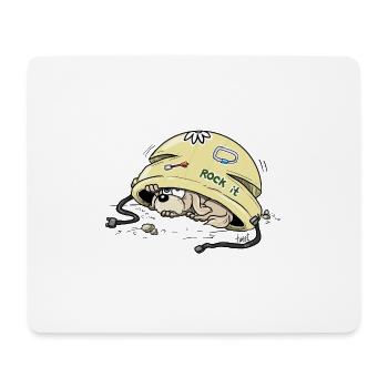 Casque Rock CLimbing avec un chiot - Tapis de souris (format paysage) - blanc - Devant