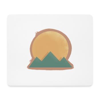 Sonne Berg Minimalistisch Landschaft Natur - Mousepad (Querformat) - Weiß - Vorne