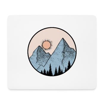Berglandschaft, rundes Logo - Mousepad (Querformat) - Weiß - Vorne