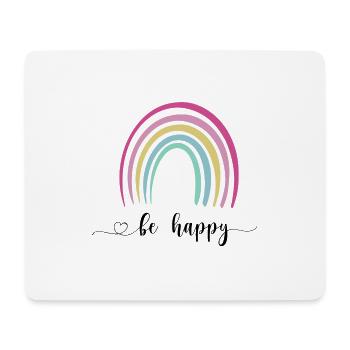 Soyez heureux arc-en-ciel - Tapis de souris (format paysage) - blanc - Devant