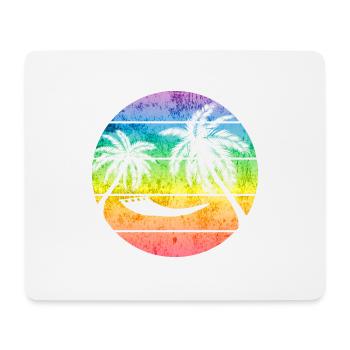 Sunset Hamac Vintage Retro Sunset - Tapis de souris (format paysage) - blanc - Devant