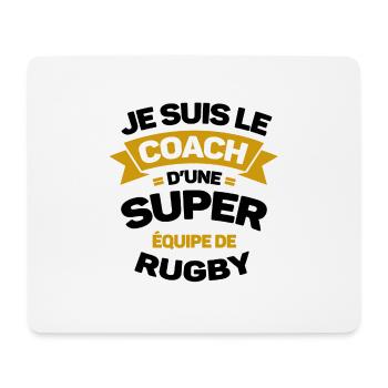 COACH D'UNE SUPER ÉQUIPE DE RUGBY - Tapis de souris (format paysage) - blanc - Devant