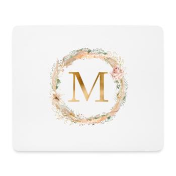 Personalisierbar Monogramm Watercolour Floral M - Mousepad (Querformat) - Weiß - Vorne