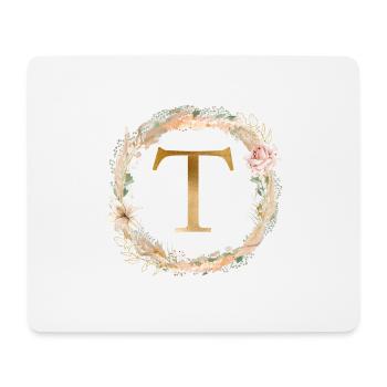Personalisierbar Monogramm Watercolour Floral T - Mousepad (Querformat) - Weiß - Vorne