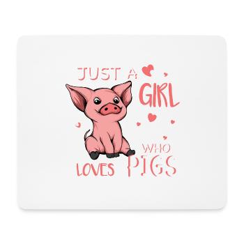 Juste une fille qui aime les cochons - Tapis de souris (format paysage) - blanc - Devant