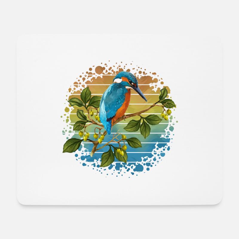 Bunter Vogel - Mousepad (Querformat) - Weiß