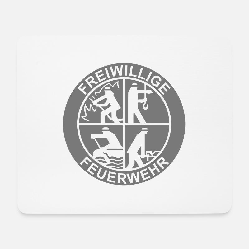 FFW Logo einfarbig (für Reflexdruck) - Mousepad (Querformat) - Weiß