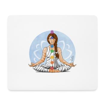 Zen and Zebra Illustration of Chakra Meditation - Mouse Pad (horizontal) - white - Front