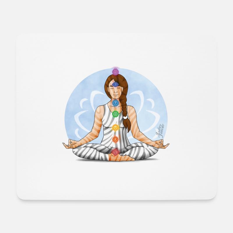 Zen und Zebra Illustration der Chakra Meditation - Mousepad (Querformat) - Weiß