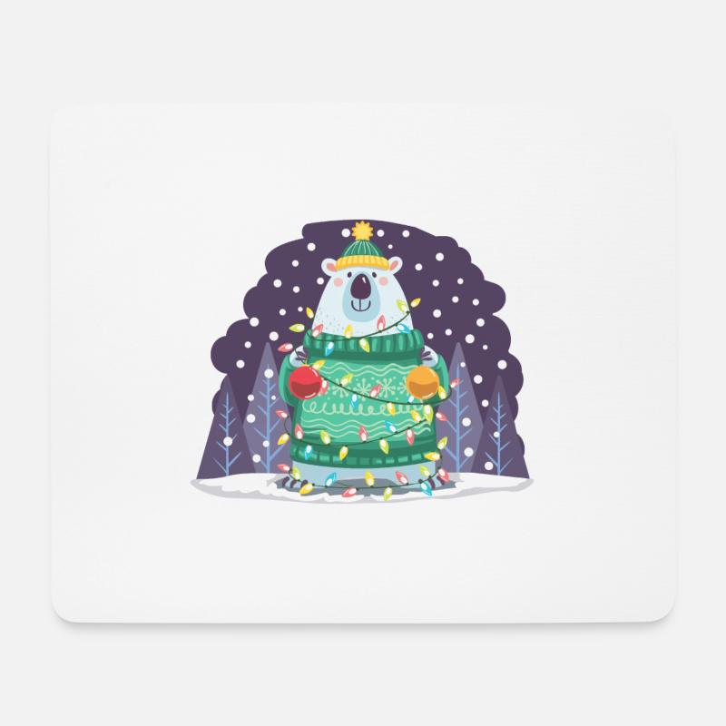 Weihnachtseisbär. - Mousepad (Querformat) - Weiß