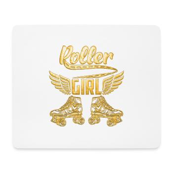 Roller Girl Gold | Rollschuhe Rollschuhlaufen - Mousepad (Querformat) - Weiß - Vorne