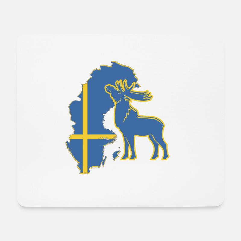 Elch Kiruna Schweden - Mousepad (Querformat) - Weiß
