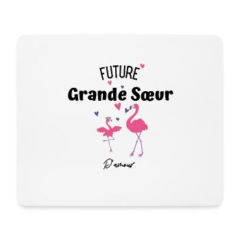 Future grande sœur flamingo annonce de grossesse - Tapis de souris (format paysage) - blanc - Devant