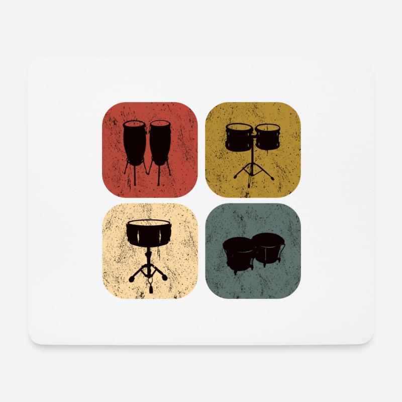 Drums drum design retro vintage - Mouse Pad (horizontal) - white
